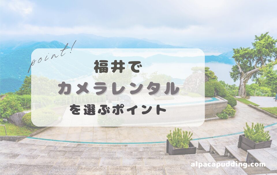 福井県でカメラレンタルを選ぶときのポイント
