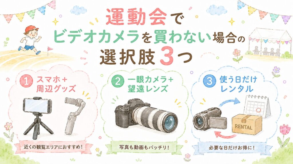 運動会にビデオカメラはいらない?運動会でビデオカメラを買わない場合の選択肢3つ