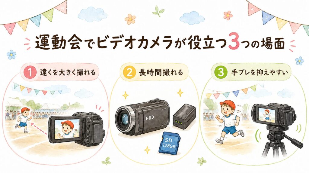 ビデオカメラはいらない?もう古い?運動会で役立つ3つの場面