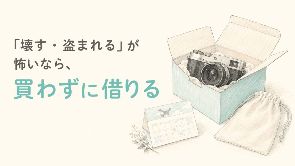 海外旅行だけで使うなら、必要な期間だけカメラを借りる方法もある