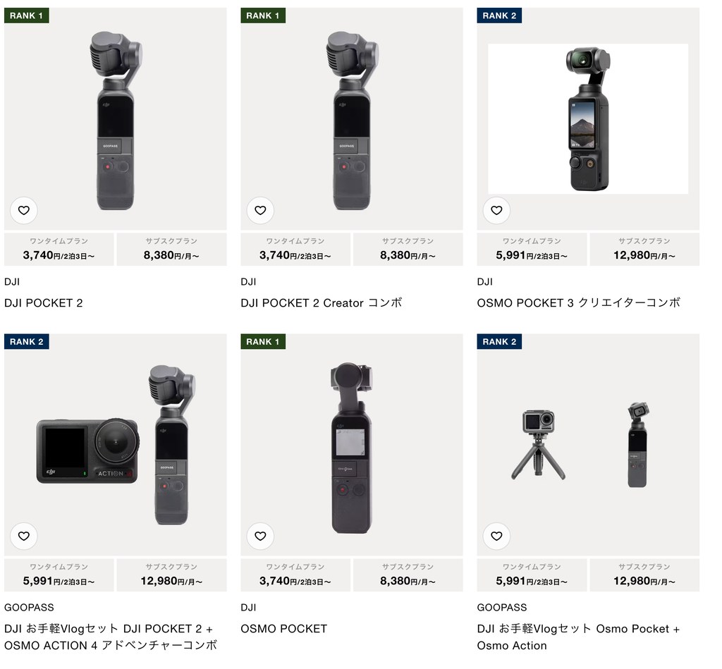 GOOPASS(グーパス)のDJI Osmoセット