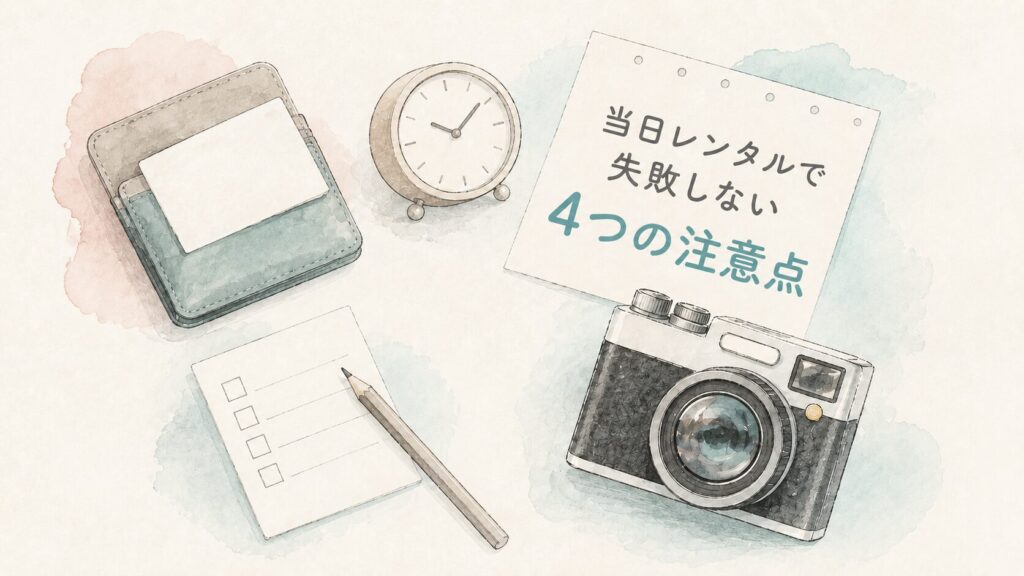 カメラの当日レンタルで失敗しない4つの注意点