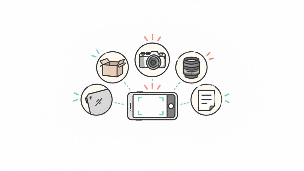 返却まで残したい開封写真の撮影例