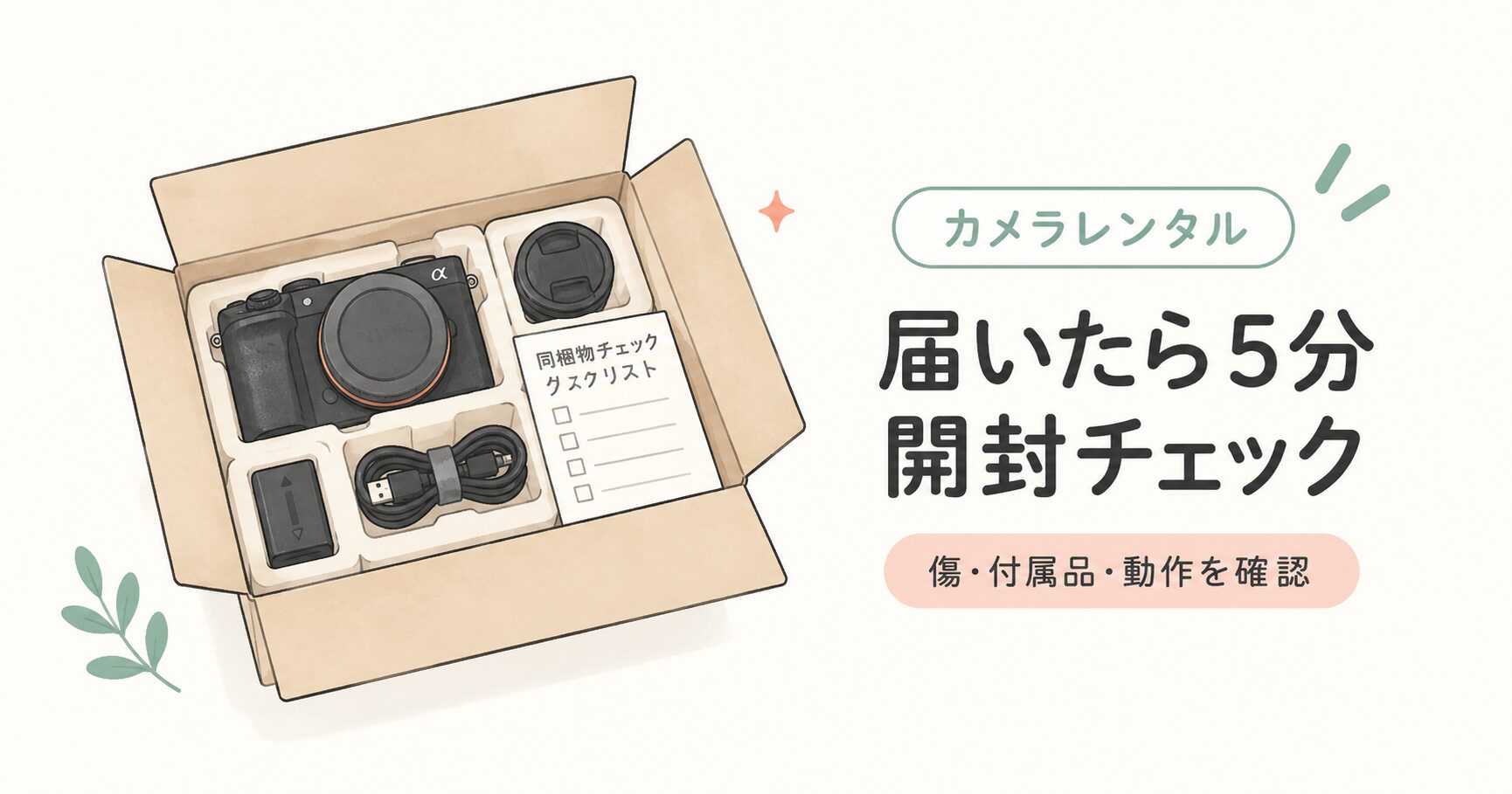 【5分でOK】カメラレンタルの開封チェックリスト7項目