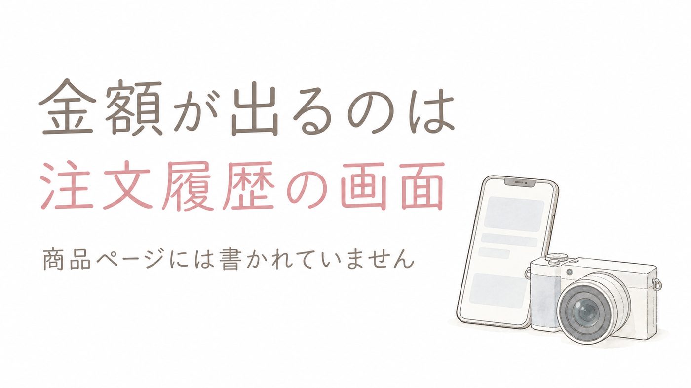 そのまま購入の値段の調べ方