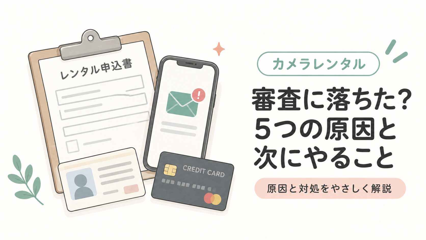 カメラレンタルの審査に落ちた？5つの原因と次にやること