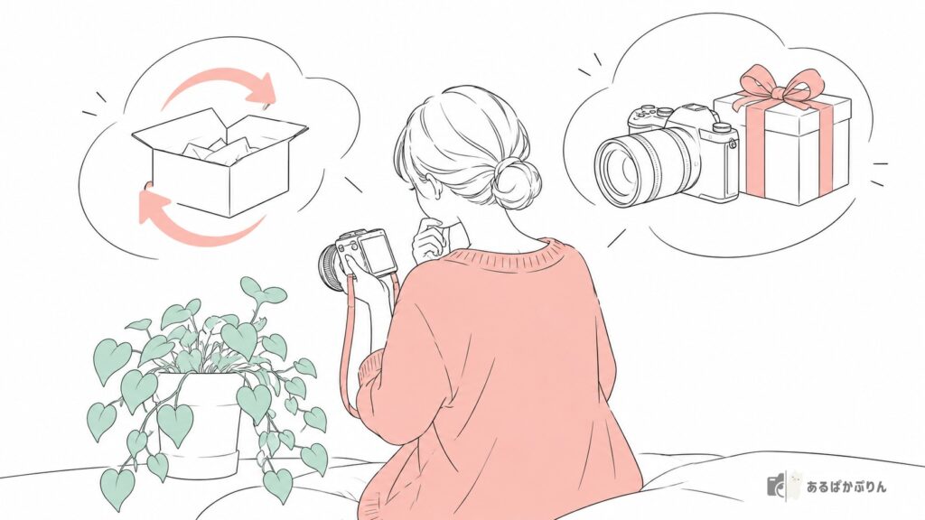 1ヶ月レンタルと購入を比べるイメージ