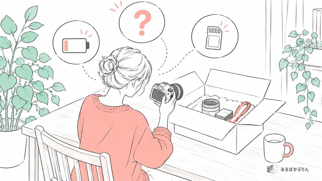 カメラレンタルの開封について確認する初心者